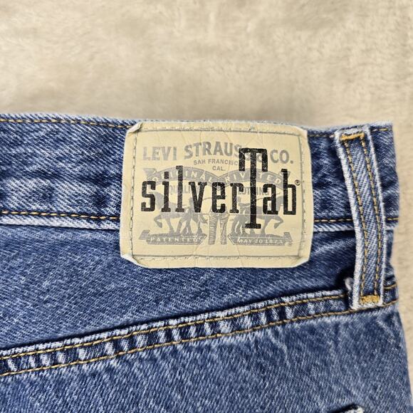 Levis Silvertab 94 Baggy Jeans Mens 28x29 Blue Denim Y2K Skater Hip Hop - Picture 11 of 16